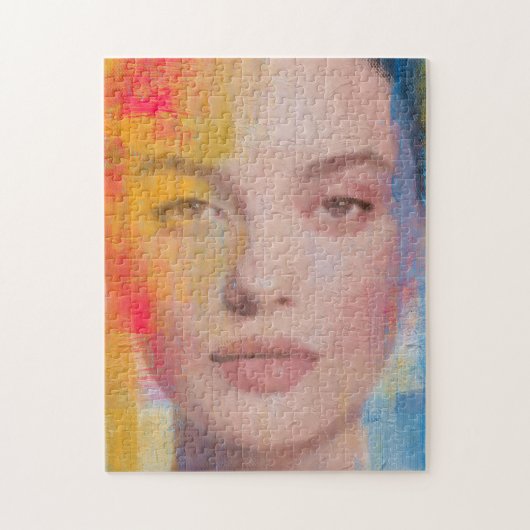 Lebendiges Impasto-Abstraktporträt Puzzle (Vertikal)