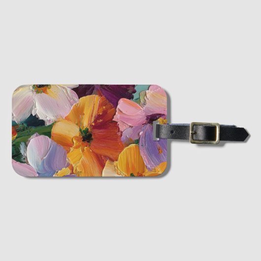 Lebendiges Impasto-Blumen-Gepäckanhänger Gepäckanhänger (Vorderseite (Horizontal))