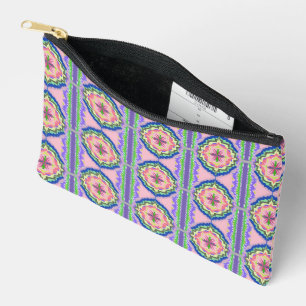 Lebendiges Kaleidoskop Blühen: Rosa & Smaragd Mand Zubehörtasche