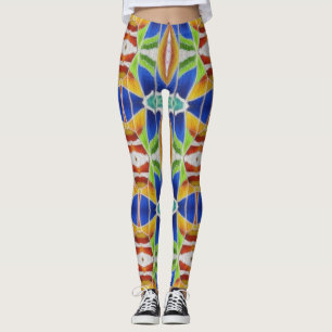 Lebendiges kaleidoskopisches geometrisches Muster Leggings