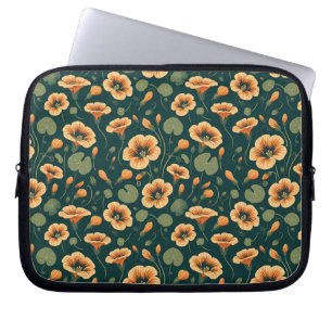 Lebendiges Kapuzinerkresse-Blumenmuster Laptopschutzhülle