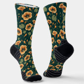 Lebendiges Kapuzinerkresse-Blumenmuster Socken (Gewinkelt)