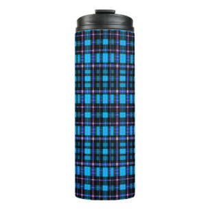 Lebendiges Karo-Tartan-Muster-Stoff Thermosbecher