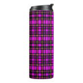 Lebendiges Karo-Tartan-Muster-Stoff Thermosbecher (Nach links gedreht)