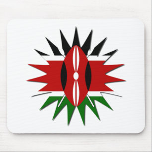 Lebendiges kenianisches Flaggenmuster: Eine 18-Ste Mousepad