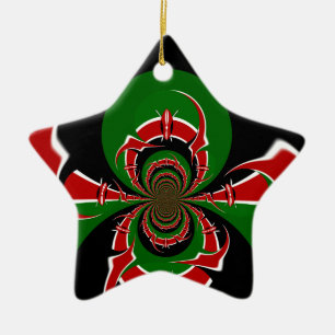 Lebendiges kenianisches Flaggenmuster: Eine kraftv Keramikornament