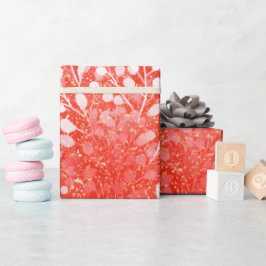Lebendiges Korallen-Schimmer-Weiß-Glitter-Muster Geschenkpapier