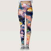 Lebendiges Korallenriff-Aquarell Leggings (Vorderseite)