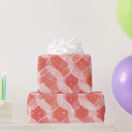 Lebendiges Korallenweiß mit Glitzer-Muster Geschenkpapier