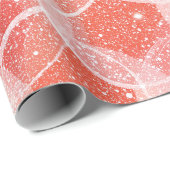 Lebendiges Korallenweiß mit Glitzer-Muster Geschenkpapier (Rolleneckpunkt)