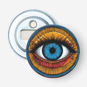 Lebendiges künstlerisches Böse-Auge-Design Flaschenöffner
