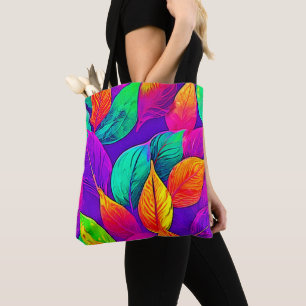 Lebendiges Laub: Cartoon-Neon Tasche