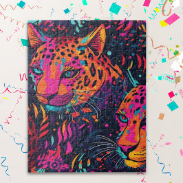 Lebendiges Leopard-Jungle-Muster Puzzle