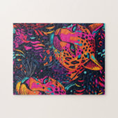 Lebendiges Leopard-Jungle-Muster  Puzzle (Horizontal)