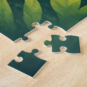 Lebendiges Leopard-Porträt mit Smaragdaugen Puzzle (Seite)
