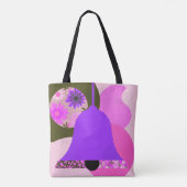 Lebendiges lila Blumenmuster Tasche (Rückseite)