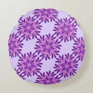 Lebendiges lila florales nahtloses Design rundes K Kissen