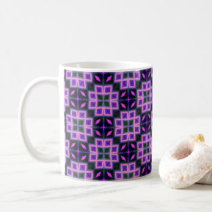 Lebendiges lila und rosa geometrisches Diamantmust Kaffeetasse