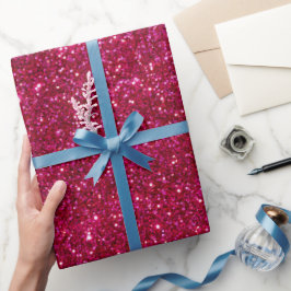 Lebendiges Magenta Glänzendes Rosa Glitter-Muster Geschenkpapier