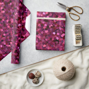 Lebendiges Magenta Schimmerndes Rosa Glitter-Muste Geschenkpapier