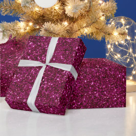 Lebendiges Magenta Schimmerndes Rosa Glittermuster Geschenkpapier