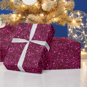Lebendiges Magenta Schimmerndes Rosa Glittermuster Geschenkpapier