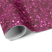Lebendiges Magenta Schimmerndes Rosa Glittermuster Geschenkpapier (Rolleneckpunkt)