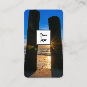 Lebendiges maritimes Strand-Sonnenuntergangs-Reise Visitenkarte