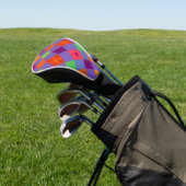 Lebendiges Mehrfarben-Diamant-Abstraktmuster Golf Headcover (In SItu)