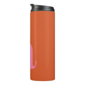 Lebendiges Mod Monogramm Anfangsbuchstabe Pink Ora Thermosbecher (Nach rechts gedreht)
