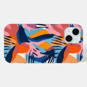 Lebendiges modernes abstraktes Formenmuster Case-Mate iPhone Hülle (Rückseite (Horizontal))