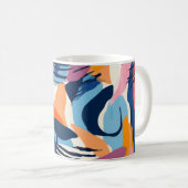 Lebendiges modernes abstraktes Formenmuster Kaffeetasse (VorderseiteRechts)