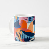 Lebendiges modernes abstraktes Formenmuster Kaffeetasse (Vorderseite Links)