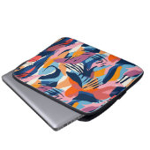 Lebendiges modernes abstraktes Formenmuster Laptopschutzhülle (Vorne Knopf)