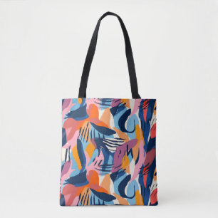 Lebendiges modernes abstraktes Formenmuster Tasche