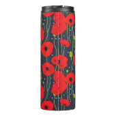 Lebendiges modernes rotes Mohnmuster Kunst Thermosbecher (Rückseite)