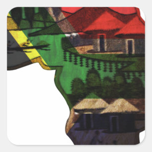 Lebendiges Mosaik Afrikas: Dekorative Musterkunst Quadratischer Aufkleber
