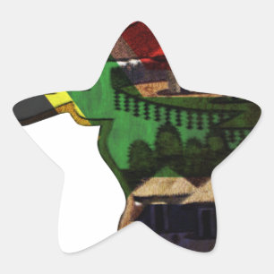 Lebendiges Mosaik Afrikas: Dekorative Musterkunst Stern-Aufkleber