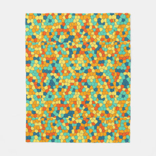 Lebendiges Mosaikmuster Fleecedecke