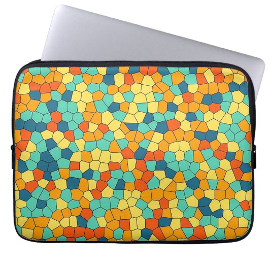 Lebendiges Mosaikmuster Laptopschutzhülle (Vorderseite)