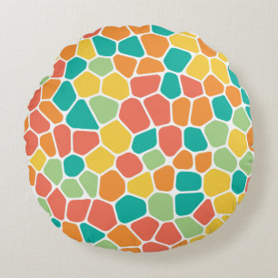 Lebendiges Mosaikmuster Rundes Kissen