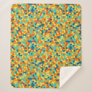 Lebendiges Mosaikmuster Sherpadecke