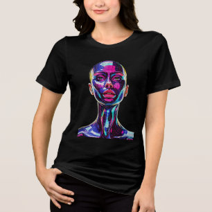 Lebendiges Mosaikporträt einer modernen Frau Tri-Blend Shirt