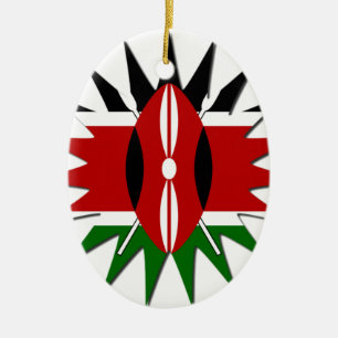 Lebendiges Muster der kenianischen Flagge: Ein 18- Keramikornament