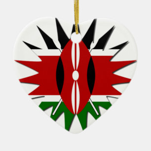 Lebendiges Muster der kenianischen Flagge: Ein 18- Keramikornament
