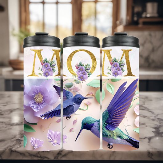 Lebendiges Mutter-Blumendesign Thermosbecher