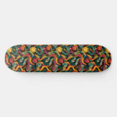 Lebendiges nahtloses Muster mit Schlangen und Äpfe Skateboard (Horizontal)
