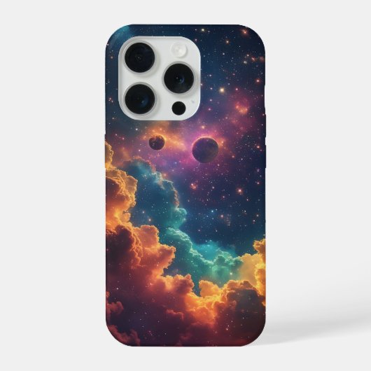 Lebendiges Nebelgalaxiedesign iPhone Hülle (Rückseite)