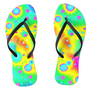 Lebendiges Neon-Blaze-Muster Badesandalen