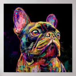 "Lebendiges neon-farbenes französisches Pop-Art-Po Poster